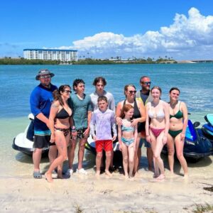 A family enjoy a jet ski adventure in clearwater beach