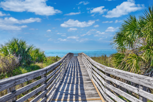 Clearwater Beach bridge to beach